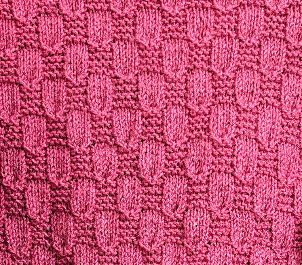 Dark Pink Checkered Knit Cardigan