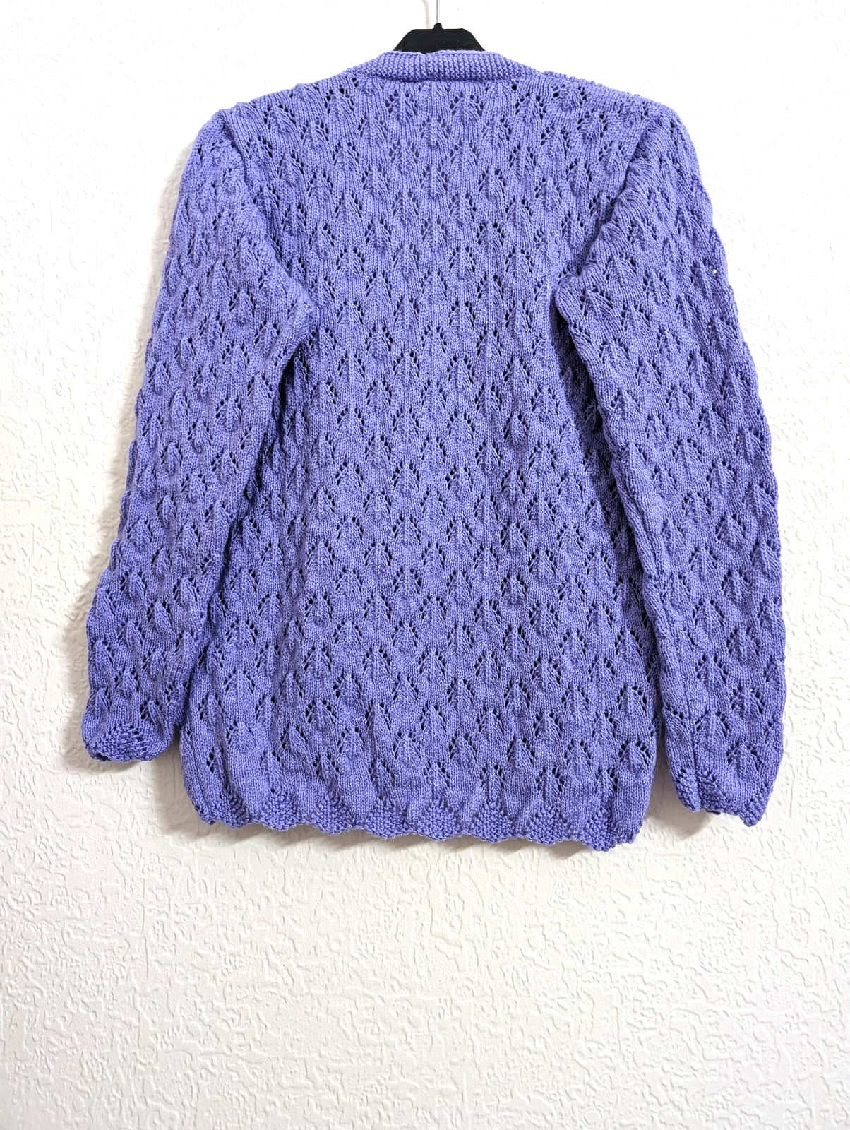 Lavender Diamond Lace-Knit Cardigan