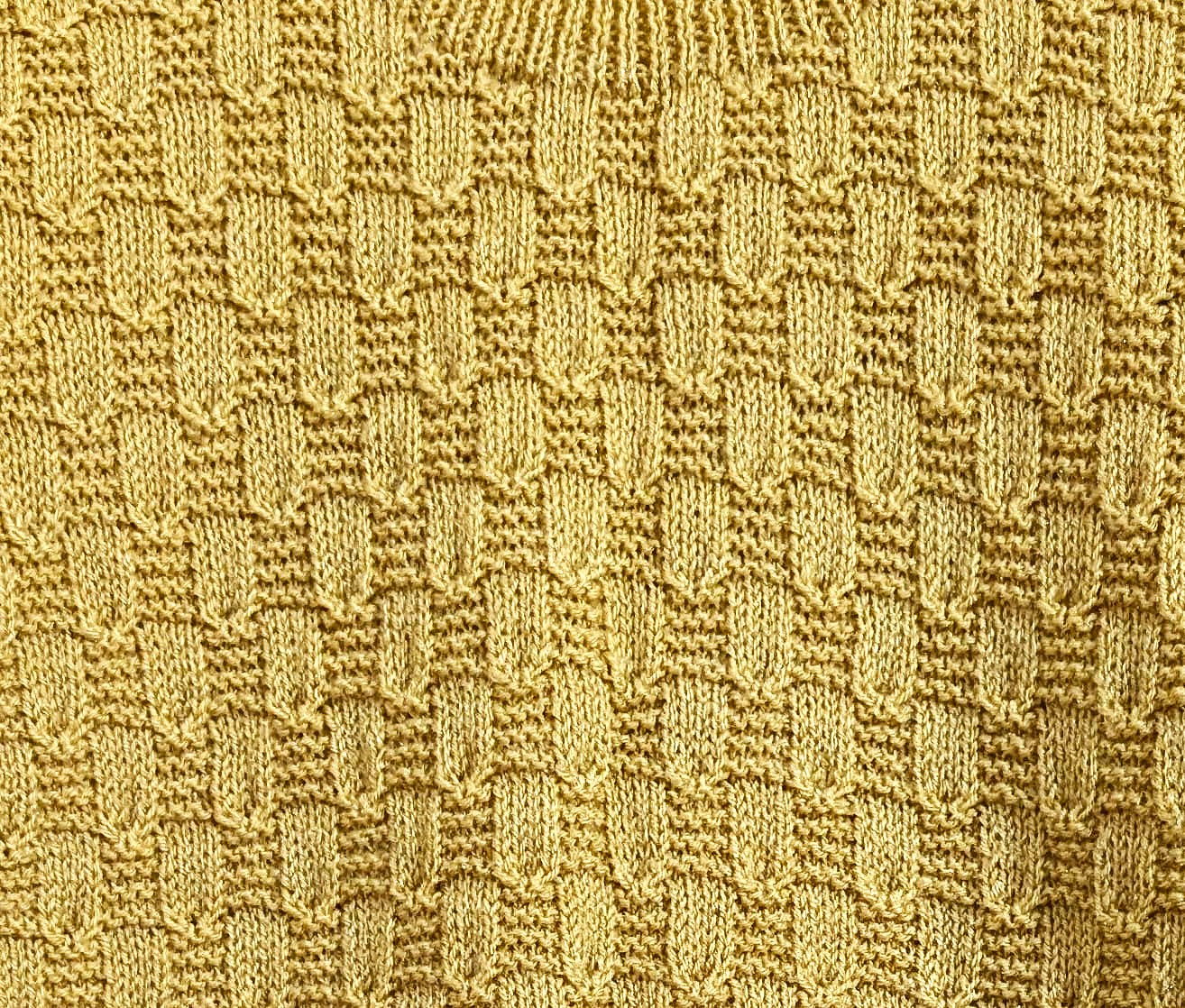 Vibrant Magnolia Yellow Basketweave Knit Sweater
