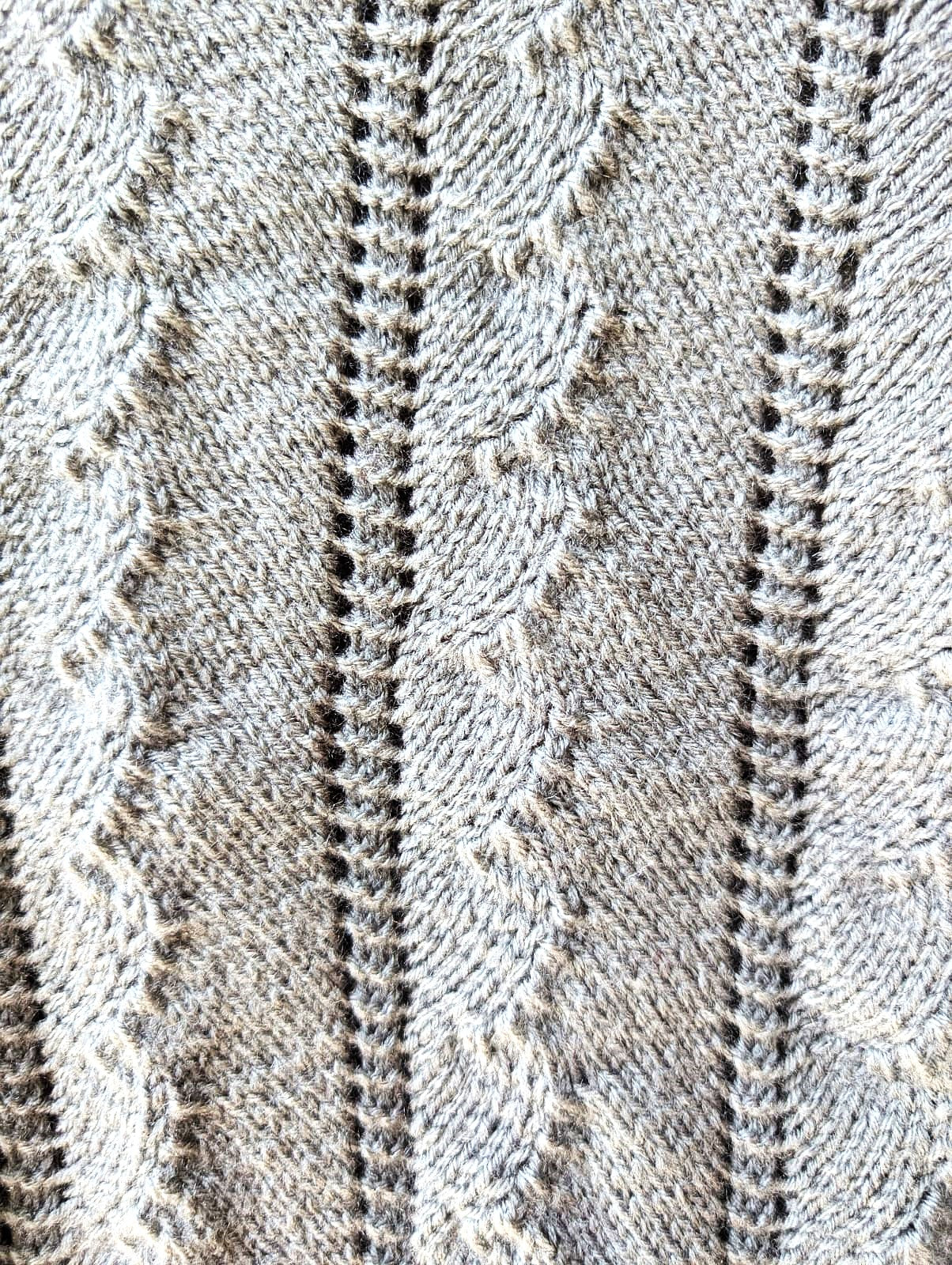 Light Gray Cable Knit Turtleneck Sweater