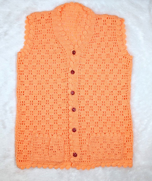 Handknitted Sleeveless Cardigan