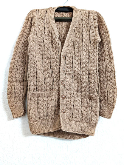 Charming Camel Cable Knit Cardigan