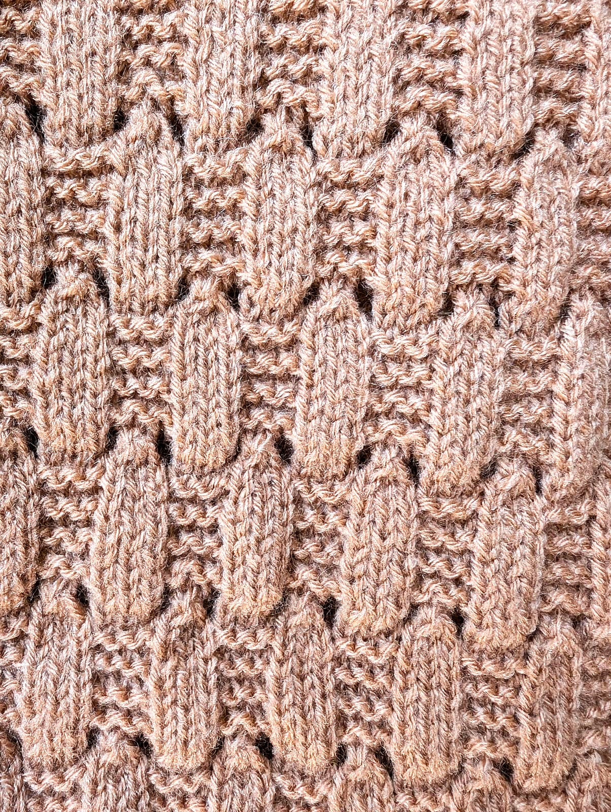 Elegant Mocha Basketweave Knit Cardigan