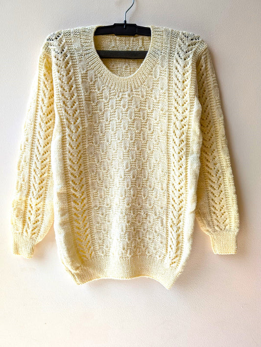 Soft Ivory Lace Knit Sweater