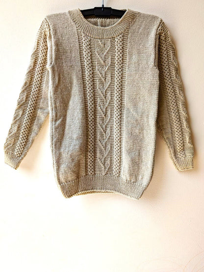 Beige Cable Knit Sweater