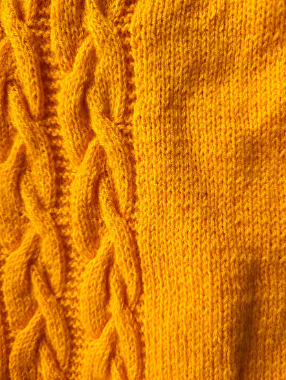 Golden Cable Knit Turtleneck Sweater