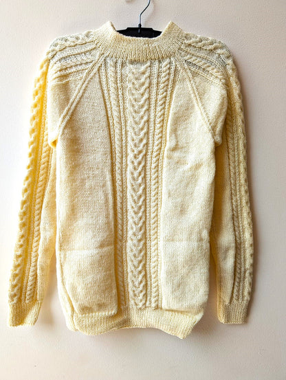 Cream Cable Knit Turtleneck Sweater