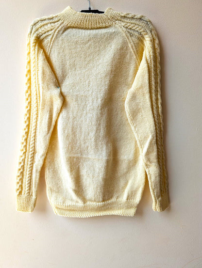 Cream Cable Knit Turtleneck Sweater