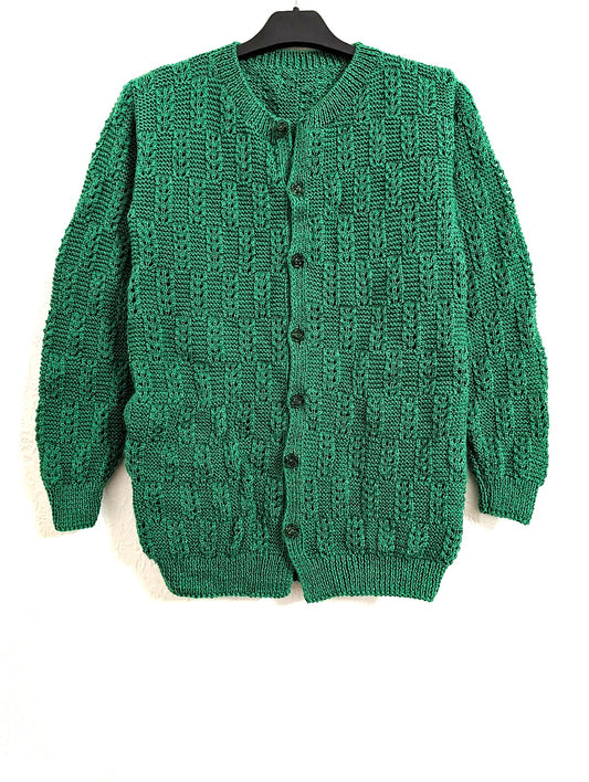 Emerald Green Button-Up Knit Cardigan