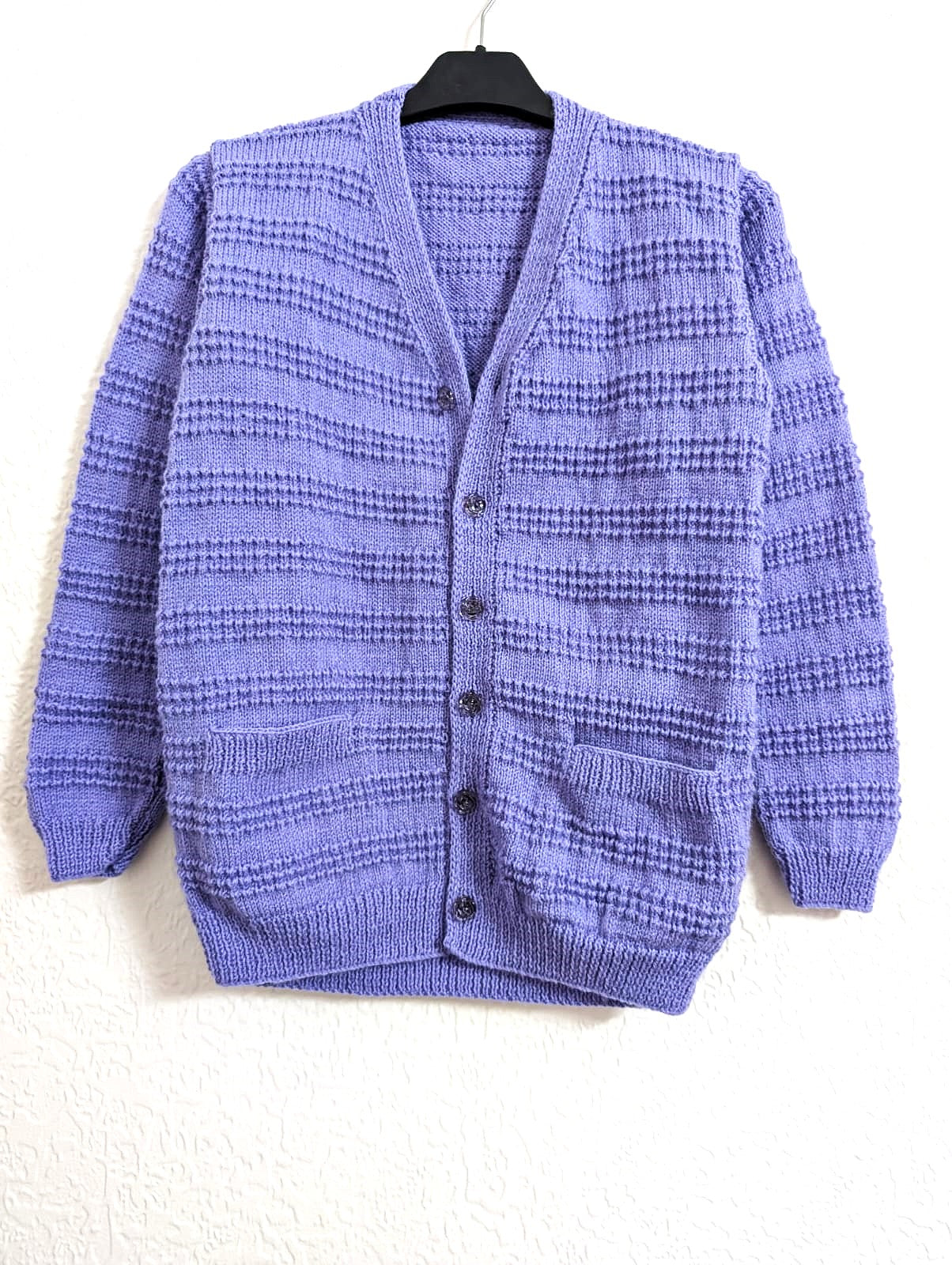 Purple Soft-Knit Textured Cardigan