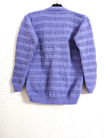 Purple Soft-Knit Textured Cardigan